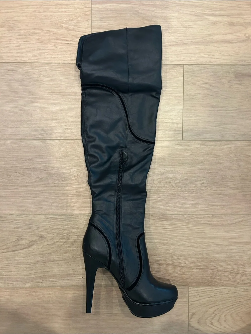 Aldo Black Over‑the‑Knee Platform Stiletto Boots • Size 6.5 👢🖤